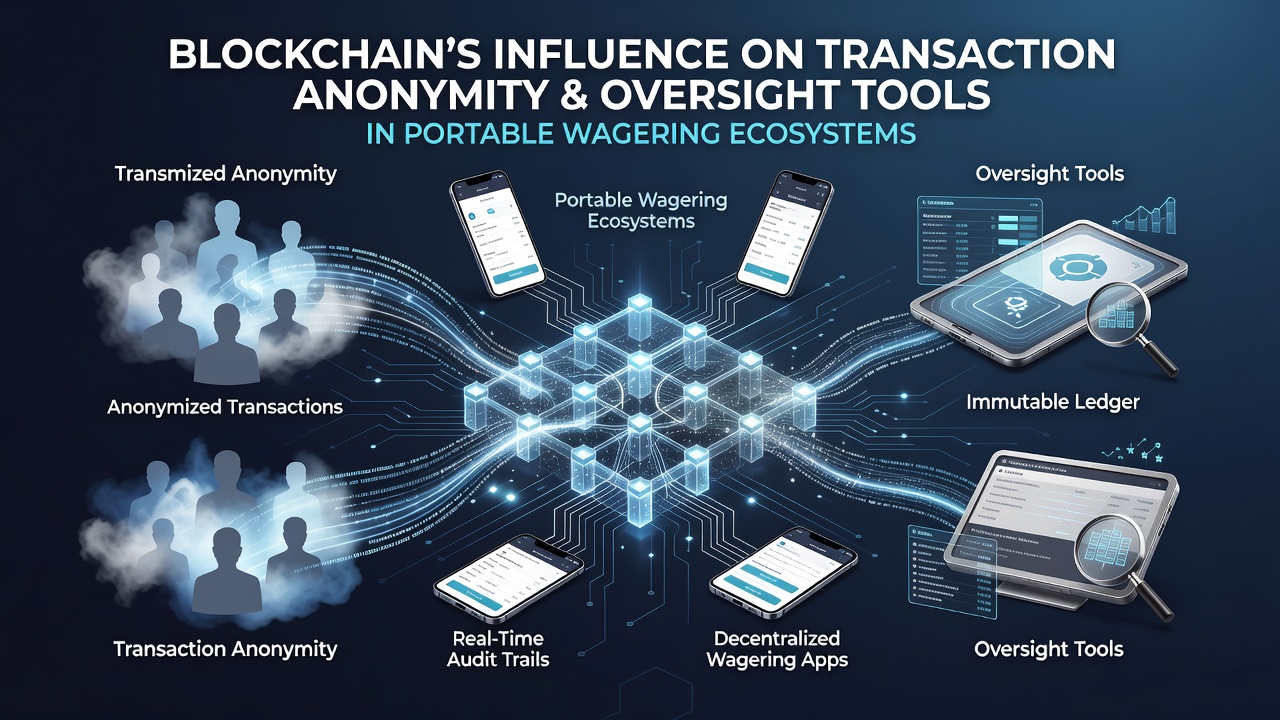 Mobile device displaying blockchain transaction logs alongside regulatory oversight interface for wagering apps