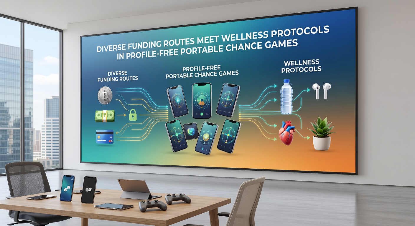Illustration of wellness protocol dashboard integrated with multiple funding methods on a portable gaming device