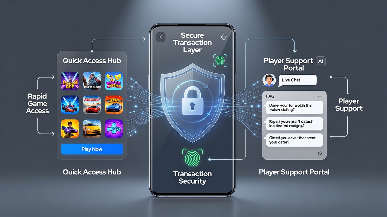 Secure transaction screen with support chat and wellness tools visible