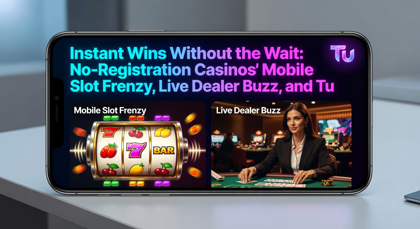 Live dealer at a blackjack table on a mobile device, with chat bubbles and cards flying in a no-registration casino setup, emphasizing the buzz of instant interaction