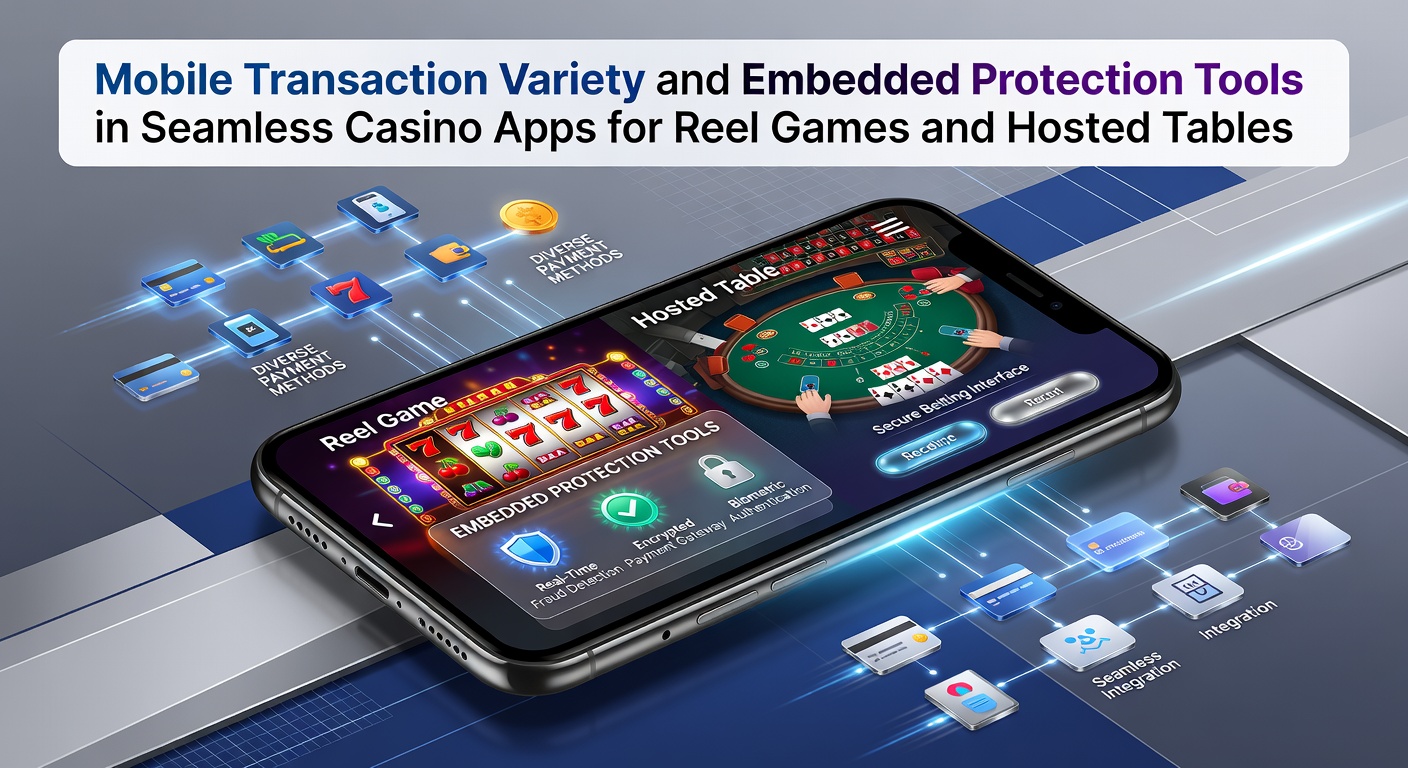 Mobile casino app interface showing diverse payment options and security indicators for reel games and live tables