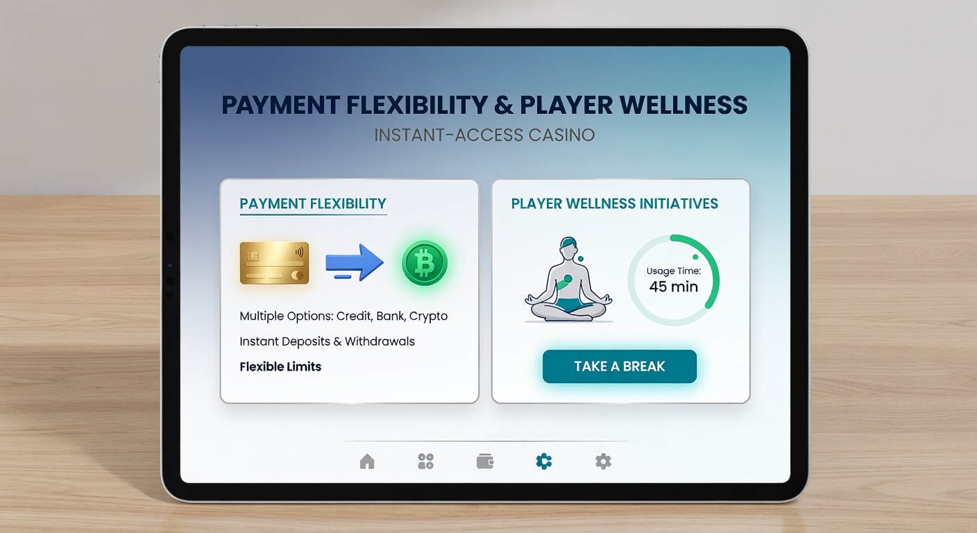 Casino app dashboard highlighting wellness tools like time limits and spending trackers