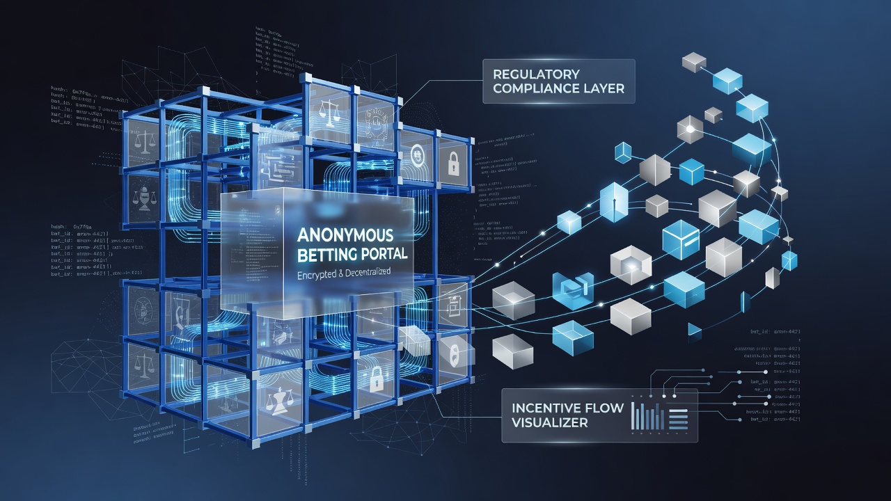 Diagram illustrating layered regulatory structures and incentive mechanisms in anonymous digital betting environments