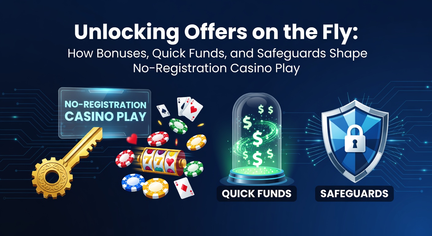 Player accessing instant bonuses on a no-registration casino platform via mobile device, highlighting seamless deposit and offer activation